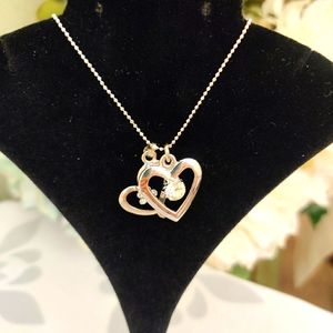 Double open heart necklace